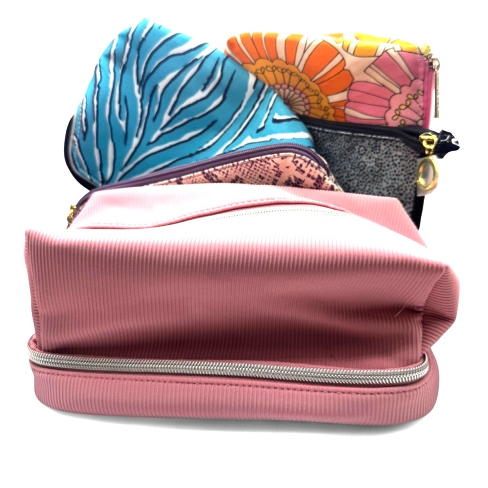 Estée Lauder, Lancôme and Clinique Makeup Bags - Set of 5 Blue, Pink and Floral